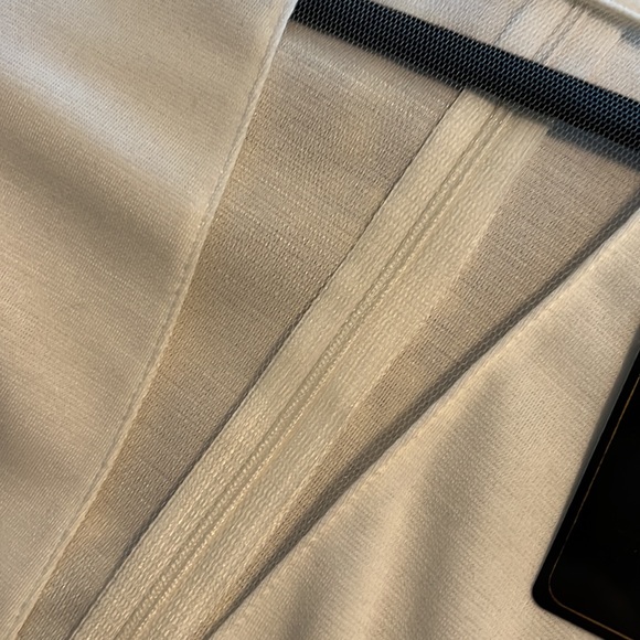 Short White and Tan Dress with Sheer Panel - Picture 2 of 4